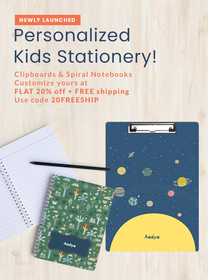 NEW Personalized Kids Stationery! Clipboards & Spiral Notebooks