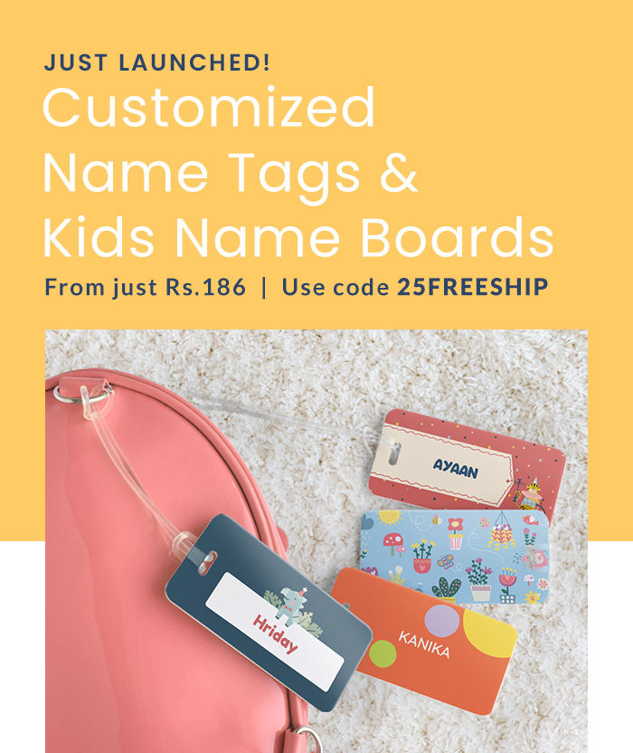 JUST LAUNCHED!  Customized Name Tags & Kids Name Boards. From just Rs. 186