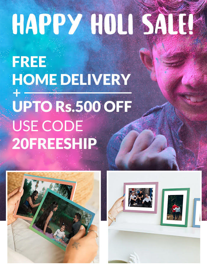 Happy Holi Sale! FREE HOME DELIVERY + upto Rs. 500 off. Use code 20FREESHIP