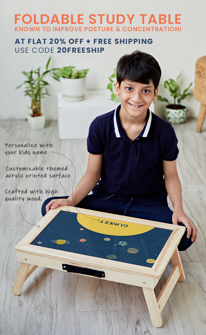 Foldable Study Table Known to improve posture & concentration!  At FLAT 20% off + FREE Shipping
